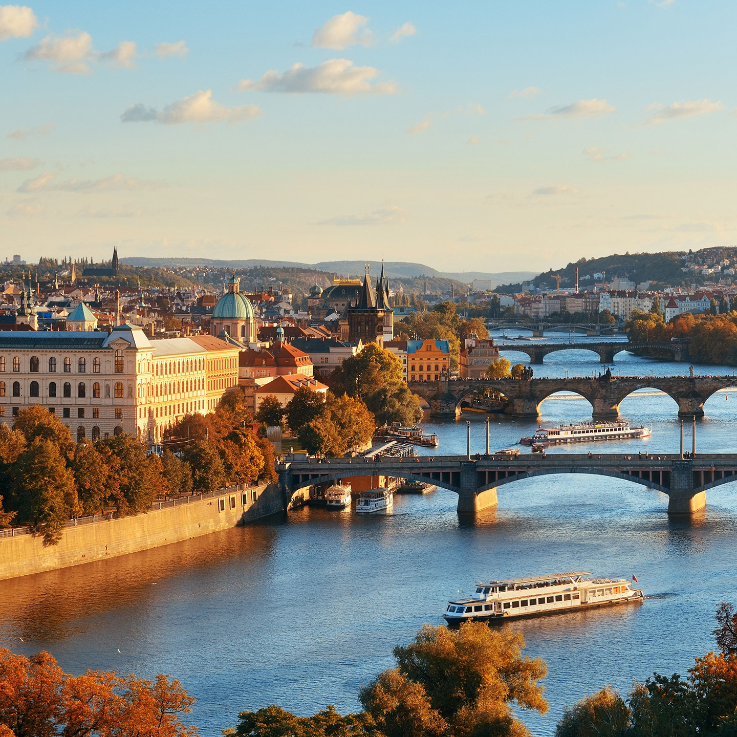 Prague aerial view cityscape