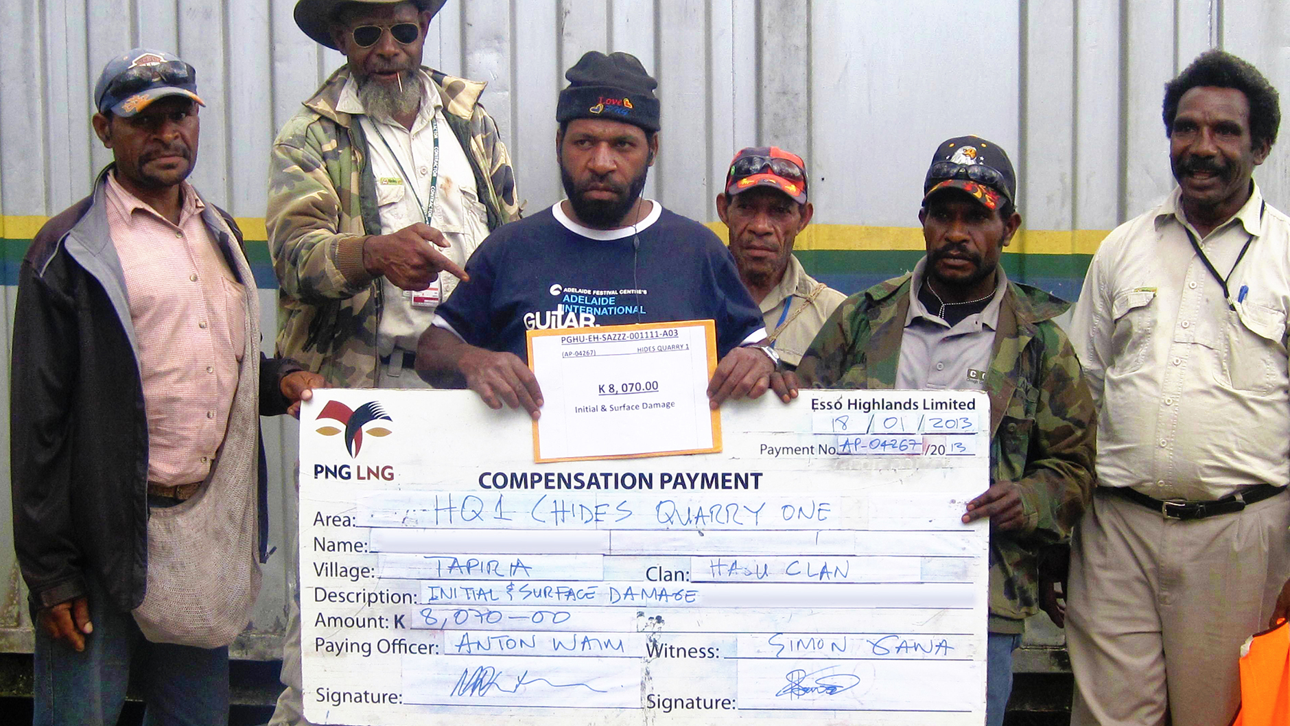 Man receiving compensation payment.