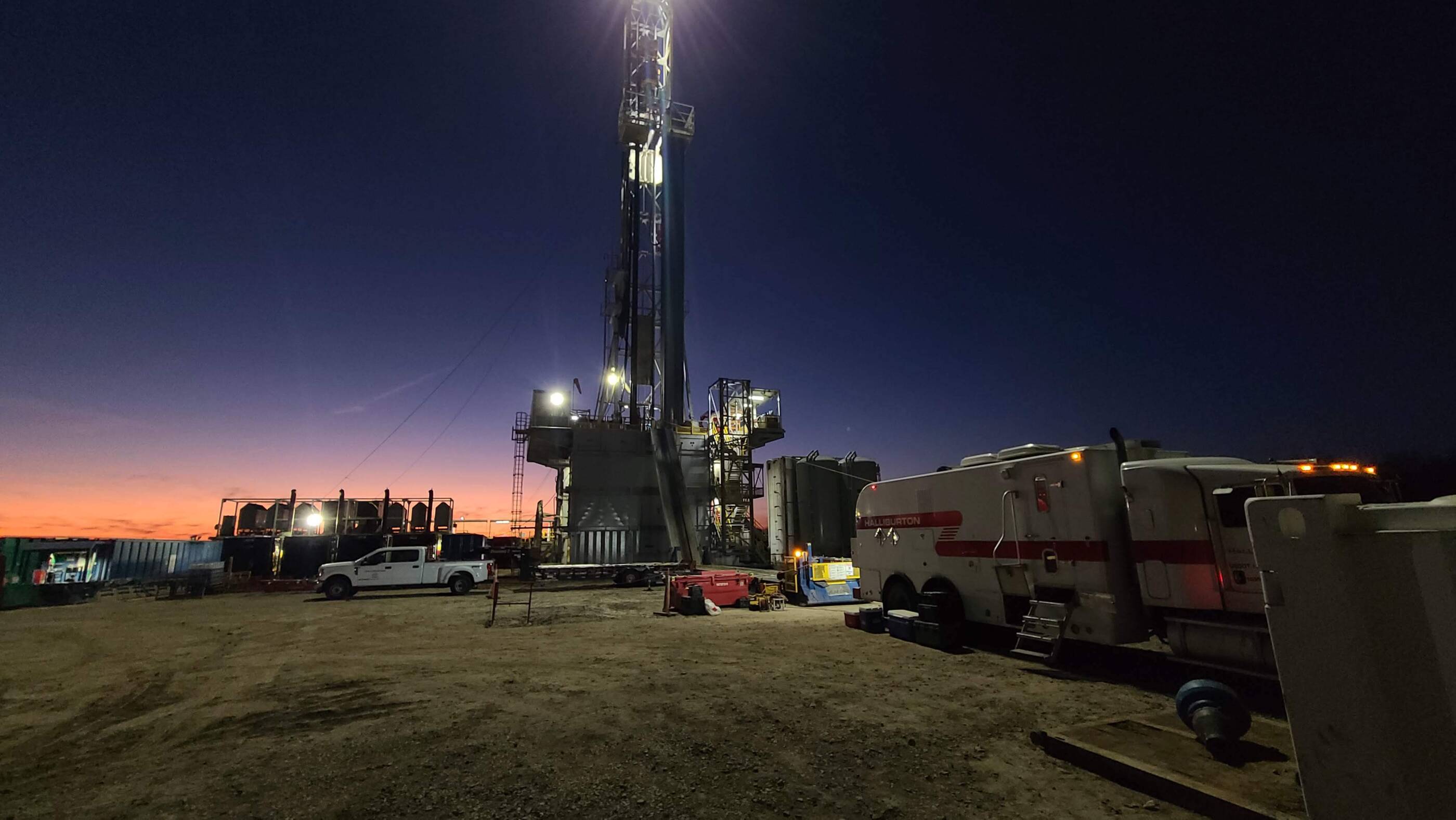 Our latest appraisal well in southwest Arkansas, where we're collecting samples of lithium brine. Operations run 24/7.